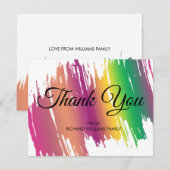 Rainboogkleuren Vrijgezellenfeest penseelstreek - Bedankkaart (Voorkant / Achterkant)