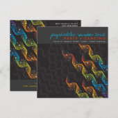 Rainboogkleuren Wavy Abstract Twist Party Invite Kaart (Voorkant / Achterkant)