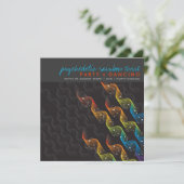 Rainboogkleuren Wavy Abstract Twist Party Invite Kaart (Staand voorkant)