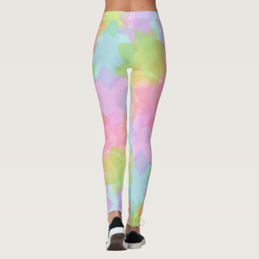 Rainboogkleurenbloemontwerp, veel kleurenpatroon leggings (Achterkant)