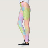 Rainboogkleurenbloemontwerp, veel kleurenpatroon leggings (Links)