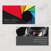Rainboogkleurencamera-opening voor fotografen visitekaartje (Voorkant / Achterkant)