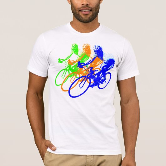 Rainboogkleurencyclist T-shirt (Voorkant)