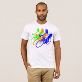 Rainboogkleurencyclist T-shirt (Voorkant volledig)
