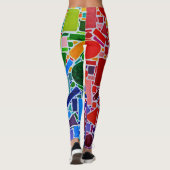 Rainboogkleurengrafiek moderne abstracte kunst leggings (Achterkant)