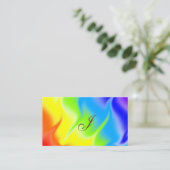 Rainboogkleurenvlam, bruinachtige liefde visitekaartje (Staand voorkant)