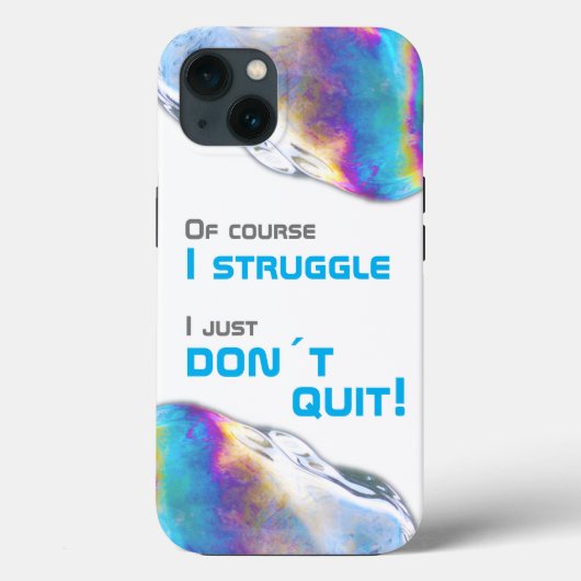 Rainboogkleurig grijsblaasje met gekke letters Case-Mate iPhone case (Achterkant)