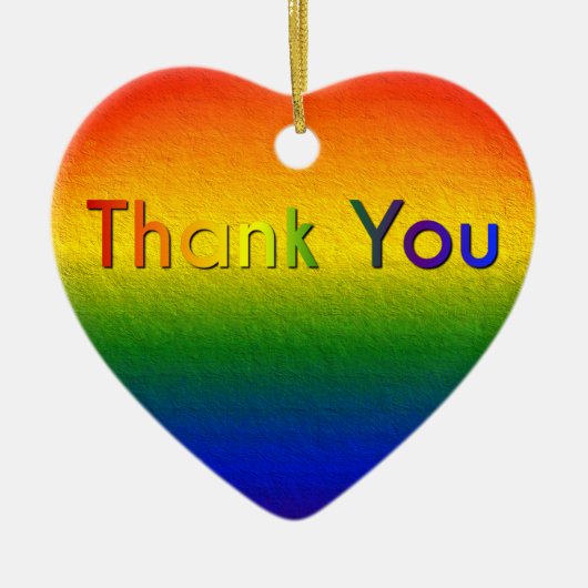 Rainboogkleurig hart keramisch ornament (Voorkant)