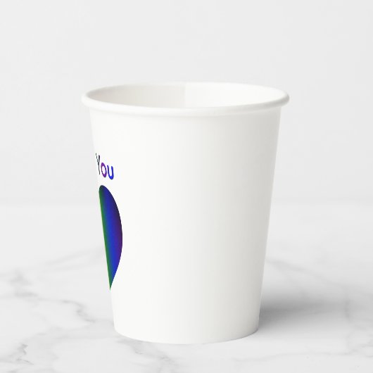 Rainboogkleurig hart papieren bekers (Links)