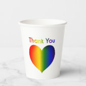 Rainboogkleurig hart papieren bekers (Voorkant)