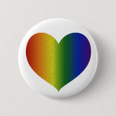 Rainboogkleurig hart ronde button 5,7 cm (Voorkant)