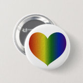 Rainboogkleurig hart ronde button 5,7 cm (Voorkant /achterkant)