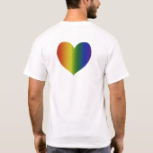 Rainboogkleurig hart t-shirt (Achterkant)