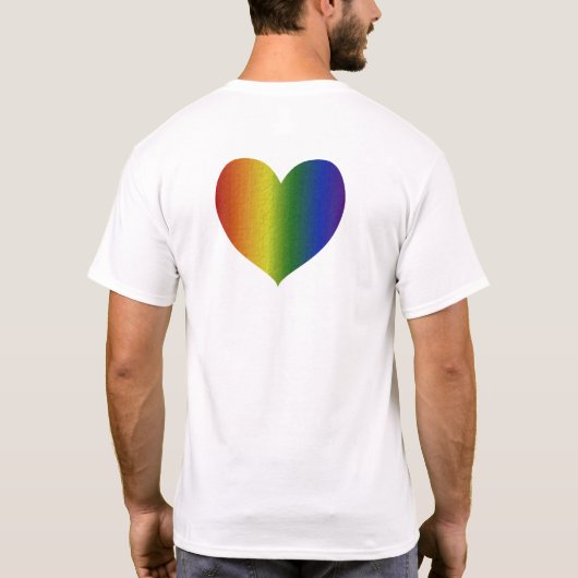 Rainboogkleurig hart t-shirt (Achterkant)