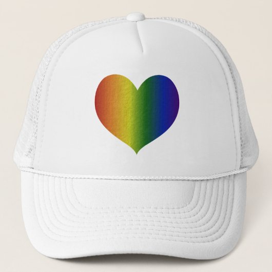 Rainboogkleurig hart trucker pet (Voorkant)
