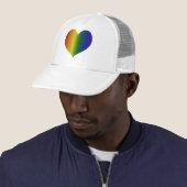 Rainboogkleurig hart trucker pet (In situ)