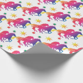 Rainboogkleurig paard cadeaupapier (Hoek)