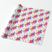 Rainboogkleurig paard cadeaupapier (Uitgerold)