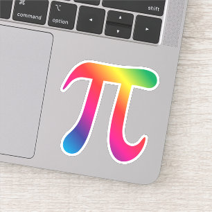 Rainboogkleurig pi-symbool sticker