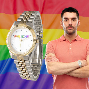 Rainboogkleurig Pride Word Horloge