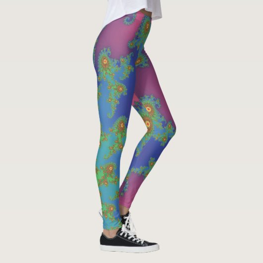 Rainboogkleurig spiraal fractaal ontwerp leggings (Rechts)