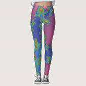 Rainboogkleurig spiraal fractaal ontwerp leggings (Voorkant)
