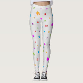 Rainboogkleurige autisme Puzzle-artikelen op LICHT Leggings