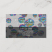 Rainboogkleurige bubbels Yoga leraar monogram Visitekaartje (Achterkant)