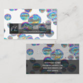 Rainboogkleurige bubbels Yoga leraar monogram Visitekaartje (Voorkant / Achterkant)