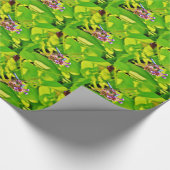 Rainboogkleurige Dragonfly op een paarse roze bloe Cadeaupapier (Hoek)