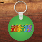 Rainboogkleurige draken cartoon Sleutelhanger (Voorkant)