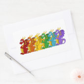 Rainboogkleurige draken cartoon Stickers (Envelop)