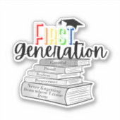 Rainboogkleurige eerste generatie met boeken sticker (Voorkant)