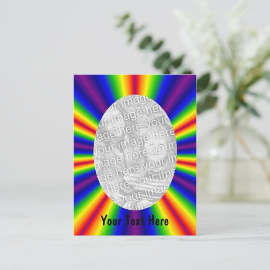 Rainboogkleurige foto briefkaart (Staand voorkant)