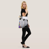 Rainboogkleurige mijt tote bag (Op model)