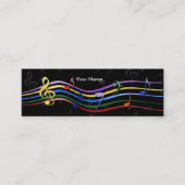 Rainboogkleurige Muzieknoten Mini Visitekaartje (Voorkant)