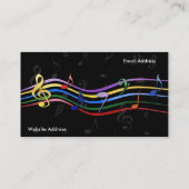 Rainboogkleurige Muzieknoten Visitekaartje (Achterkant)