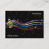 Rainboogkleurige Muzieknoten Visitekaartje (Achterkant)