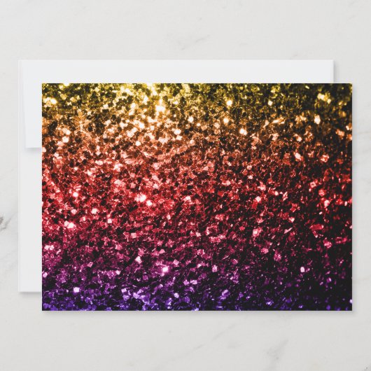 Rainboogkleurige sparkles Sweet 16 elegant script Kaart (Achterkant)