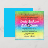 Rainboogkleurige uitnodigingen voor het huwelijk i (Voorkant / Achterkant)