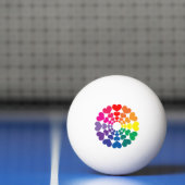 Rainboogkleurige Valentijn Harten behoeve van cirk Pingpongbal (Net)