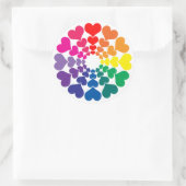 Rainboogkleurige Valentijn Harten behoeve van cirk Ronde Sticker (Tas)