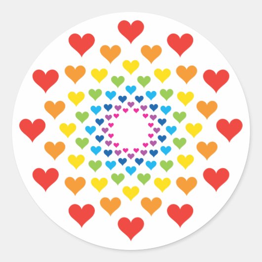 Rainboogkleuringshuizen Ronde Sticker (Voorkant)