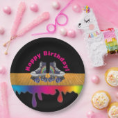 Rainboogkleurverf Roller Skateday Party Papieren Bordje (Feest)