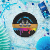 Rainboogkleurverf Roller Skateday Party Papieren Bordje (Feest)