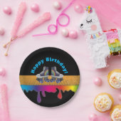 Rainboogkleurverf Roller Skateday Party Papieren Bordje (Feest)