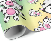 Rainboogkoeienpatroon Cadeaupapier (Rol Hoek)