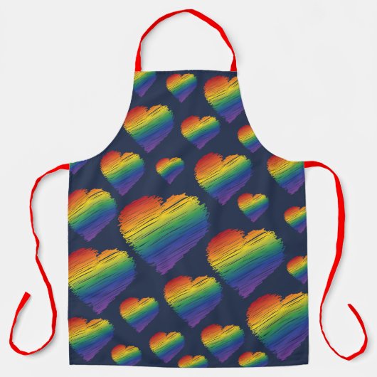 Rainboogkrabbel hart schort (Voorkant)