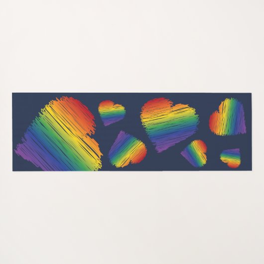 Rainboogkrabbelharten Yogamat (Achterkant (horizontaal))