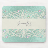 Rainboogkristallen op Mint Green Muismat (Voorkant)